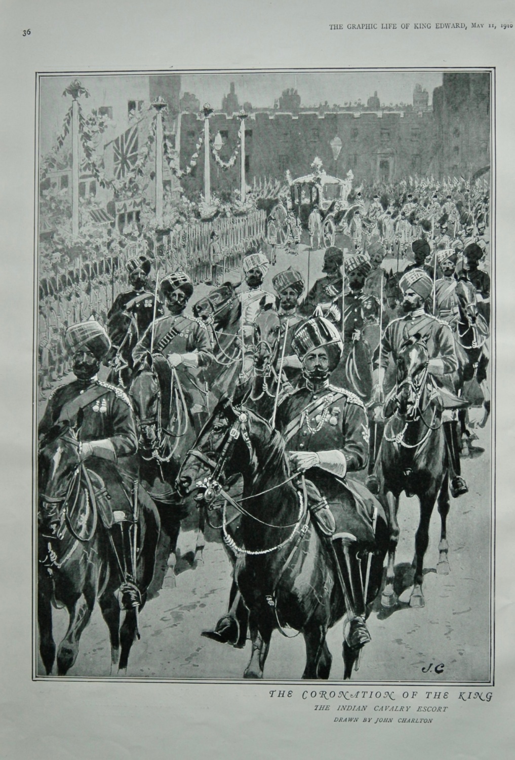 Coronation of the King : The Indian Cavalry Escort.  (Edward VII).