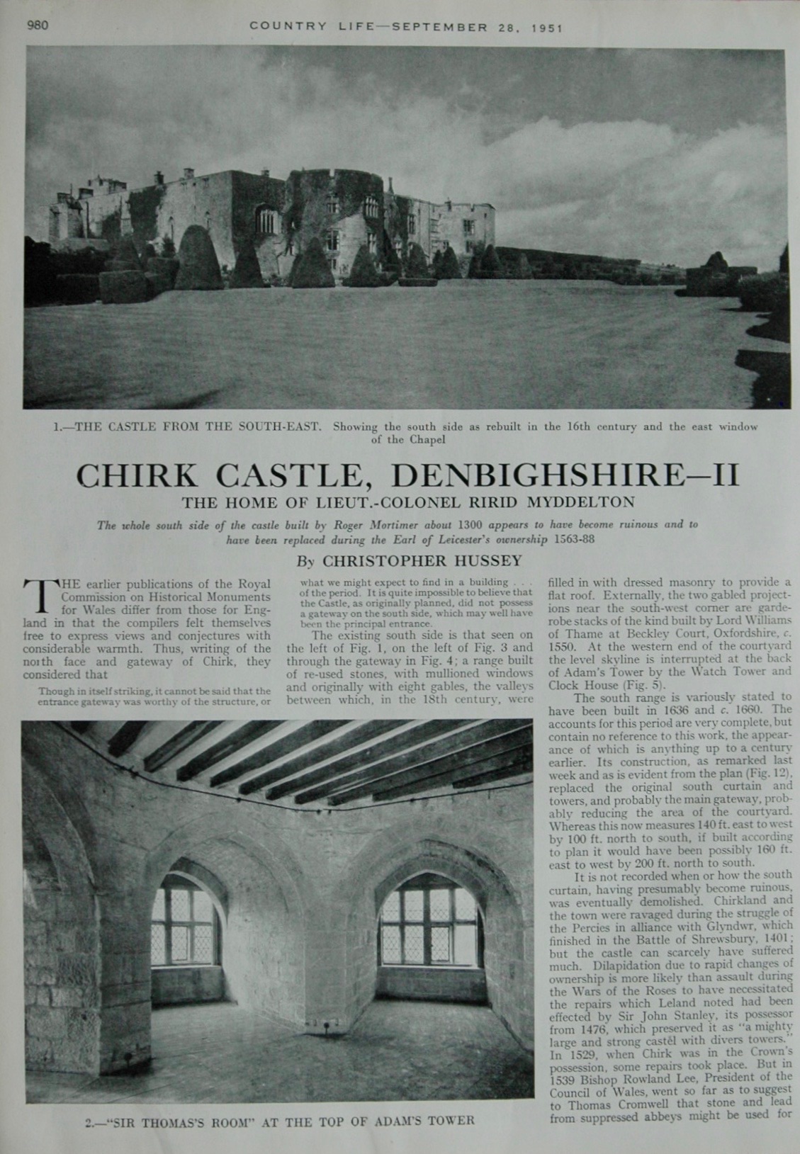 Chirk Castle, Denbighshire - III - 1952