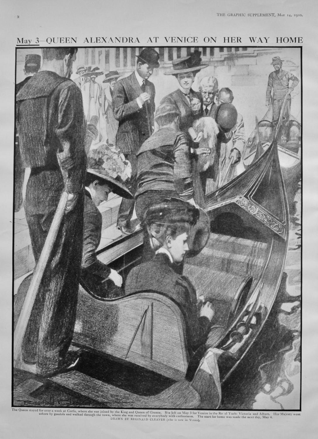 May 3-  Queen Alexandra at Venice on her way Home.  (Death of King Edward V