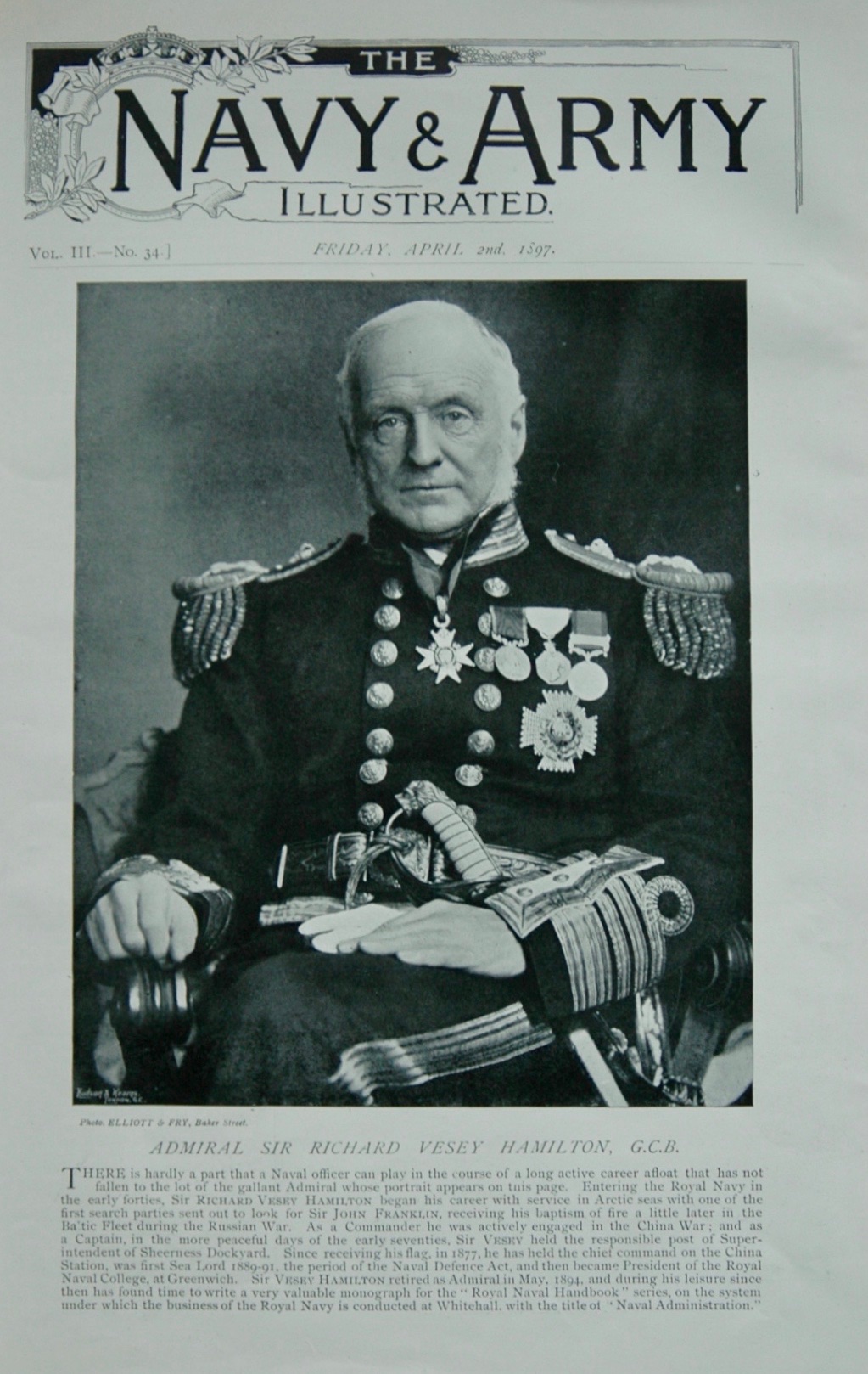 Admiral Sir Richard Vesey Hamilton - 1897