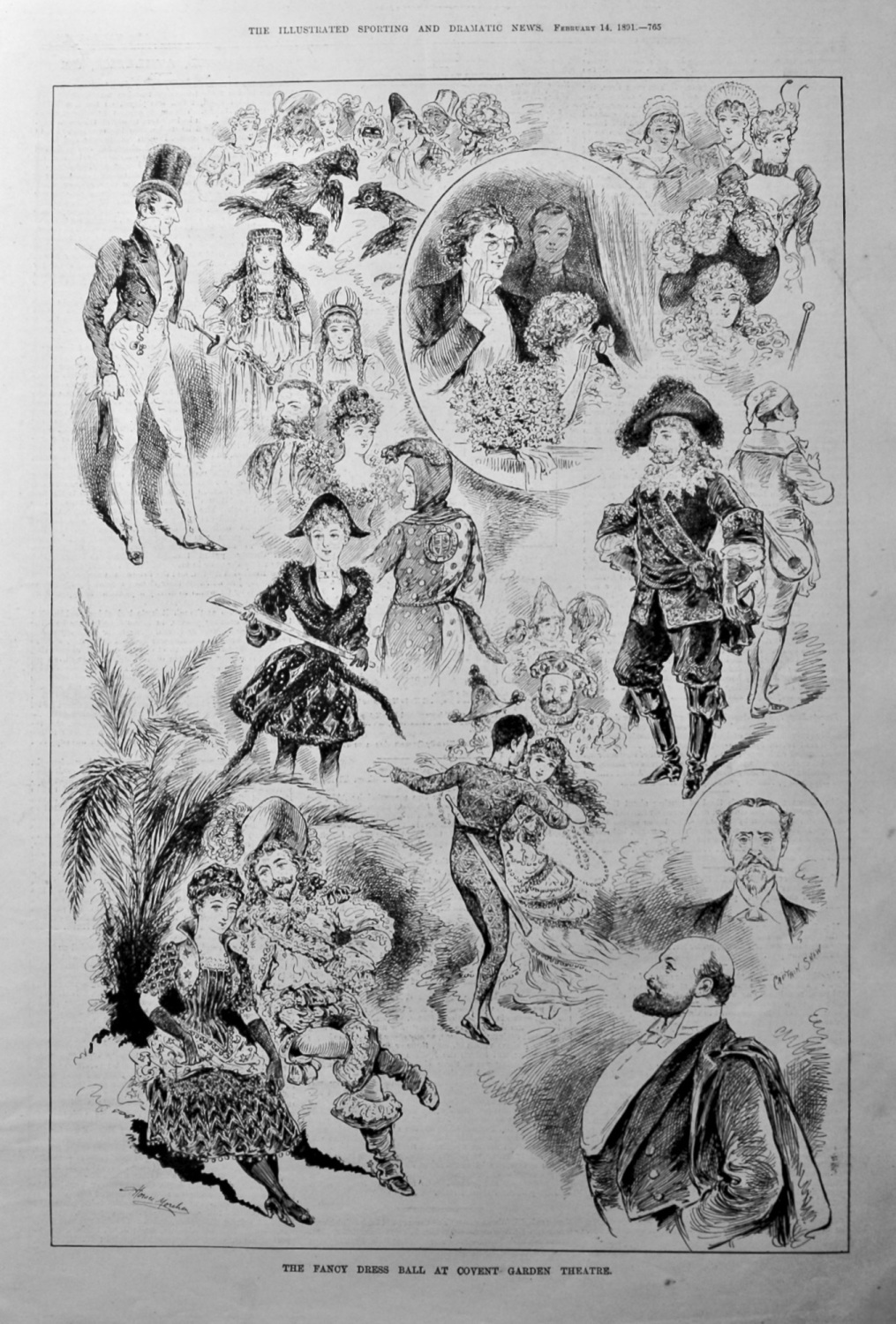 Fancy Dress Ball at Covent Garden Theatre.  1891.