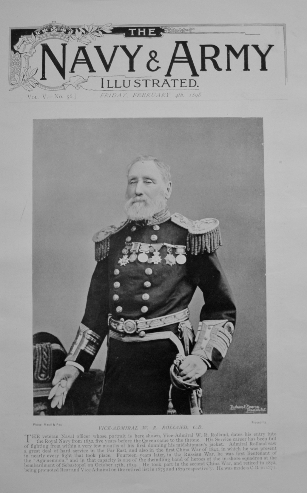 Vice Admiral W R Rolland - 1898