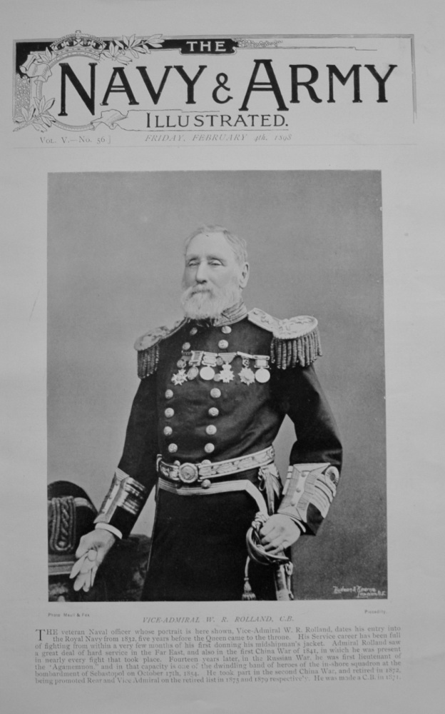 Vice Admiral W. R. Rolland - 1898.