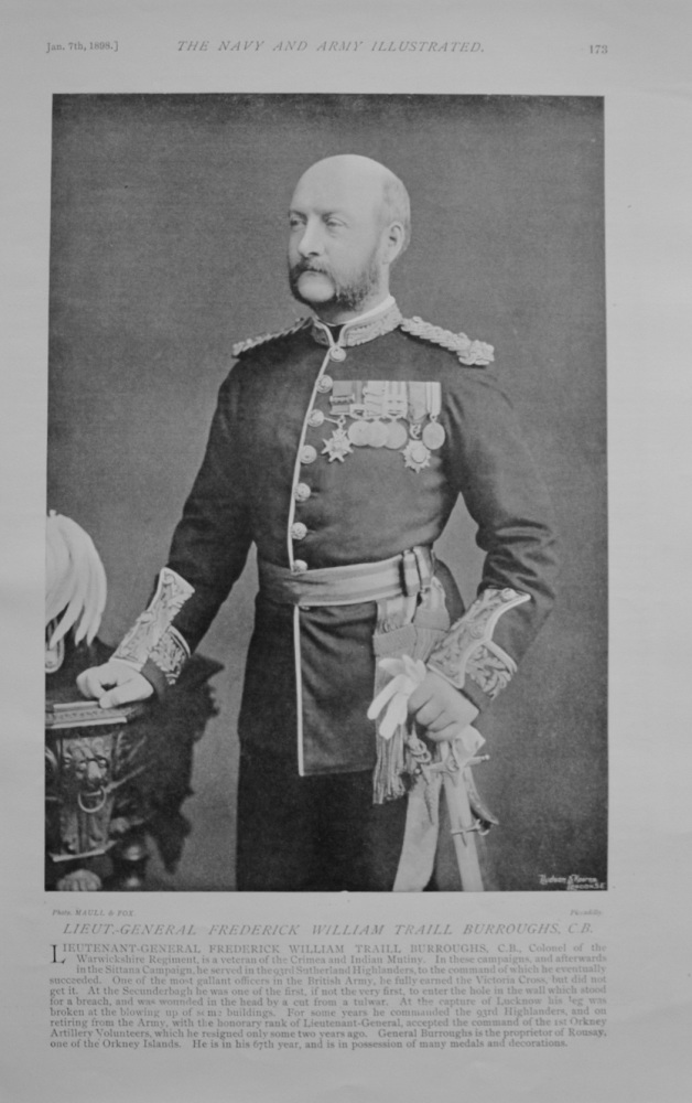 Lieut-General Frederick William Traill Burroughs. - 1898