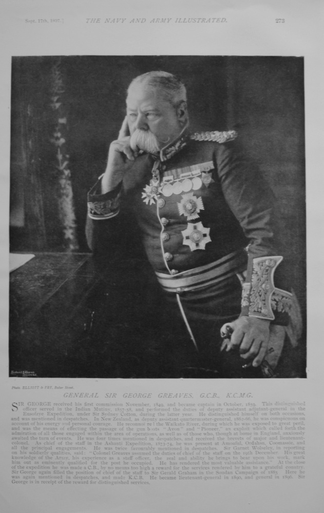 General Sir George Greaves. - 1897.
