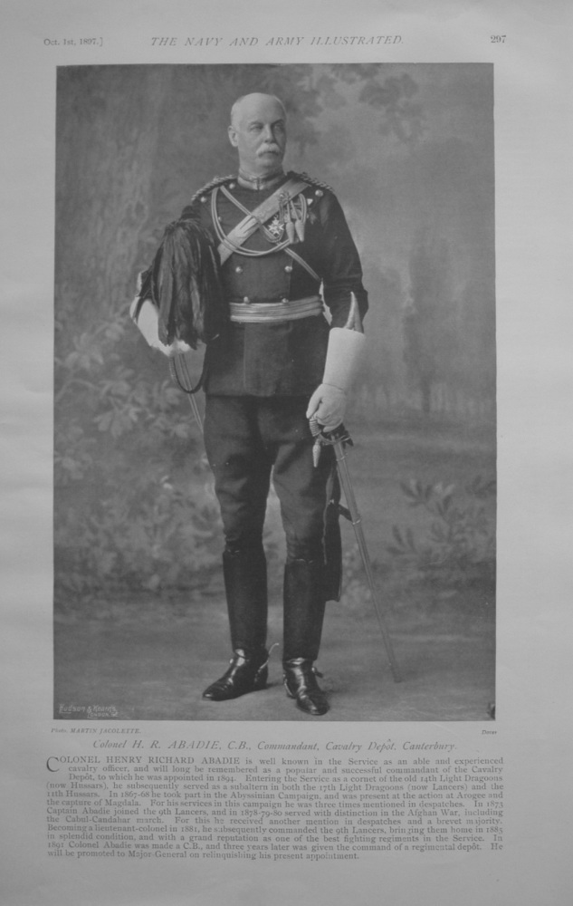 Colonel H R Abadie - 1897
