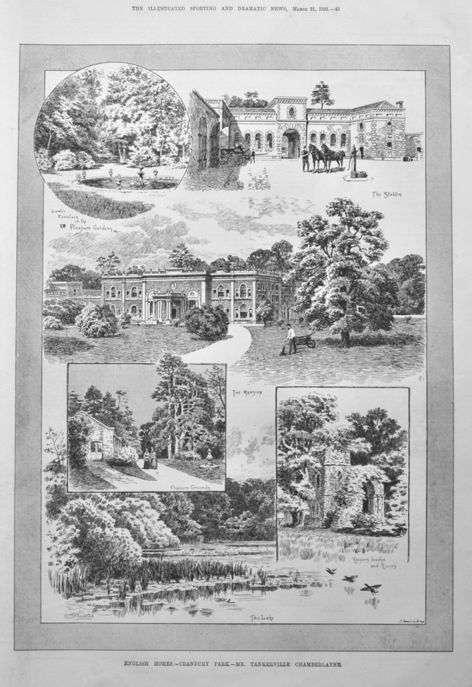 English Homes.- Cranbury Park.- Mr. Tankerville Chamberlayne.  1891.