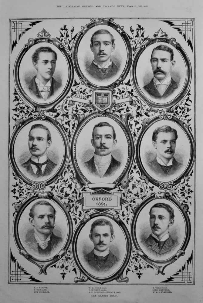 The Oxford Crew.  (University Boat Race. 1891).