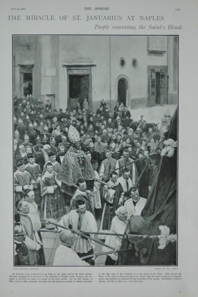 The Miracle of St Januarius at Naples : People Venerating the Saint's Blood.  1901