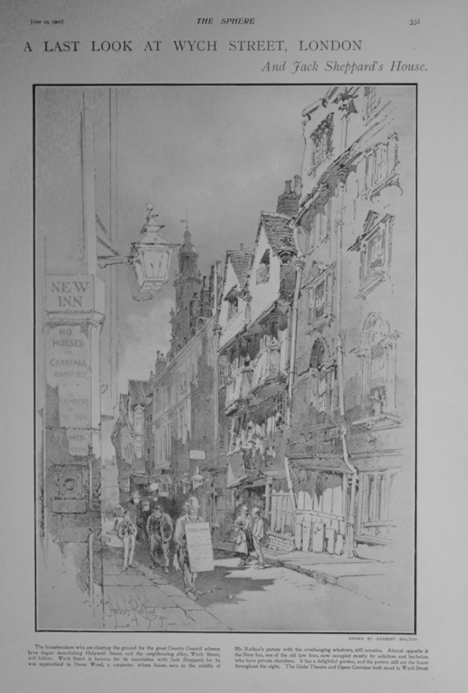 A Last Look at Wych Street, London - 1901