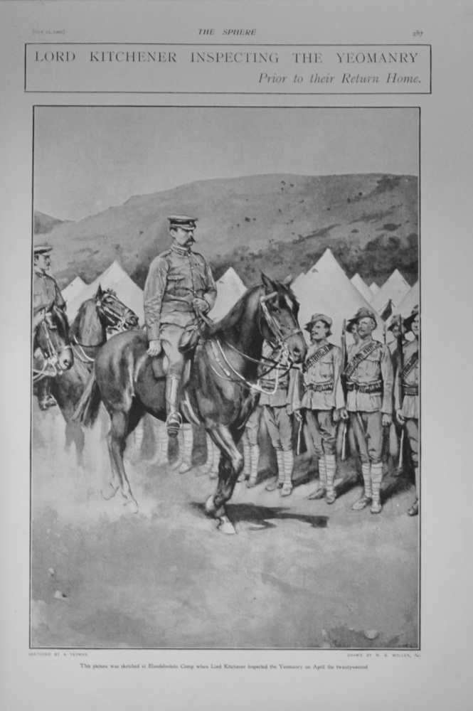 Lord Kitchener Inspecting the Yeomanry prior to their return Home. - 1901