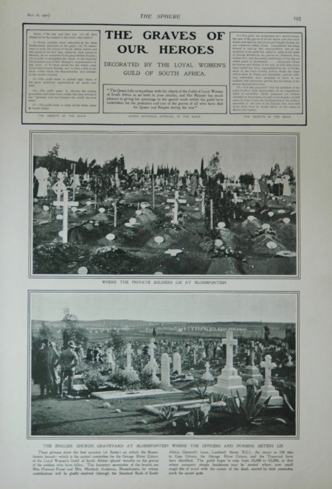 The Graves of Our Heroes : Decorated by the Loyal Women's Guild of South Africa. 1901