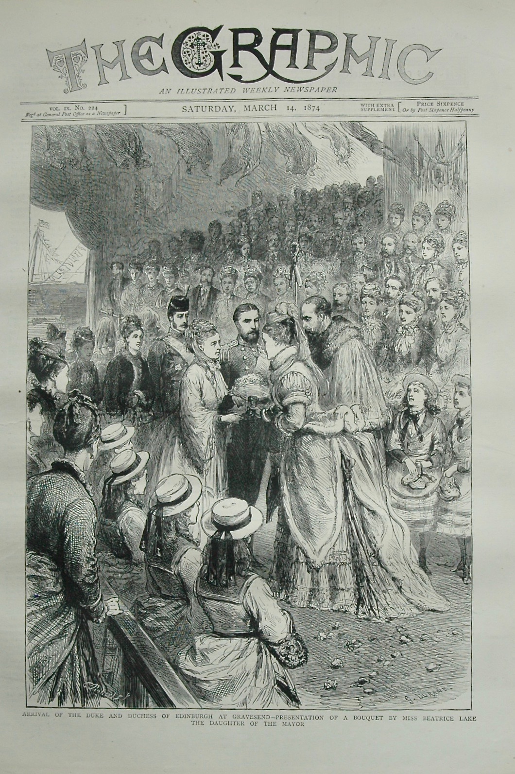 Arrival of The Duke and Duchess of Edinburgh at Gravesend - 1874