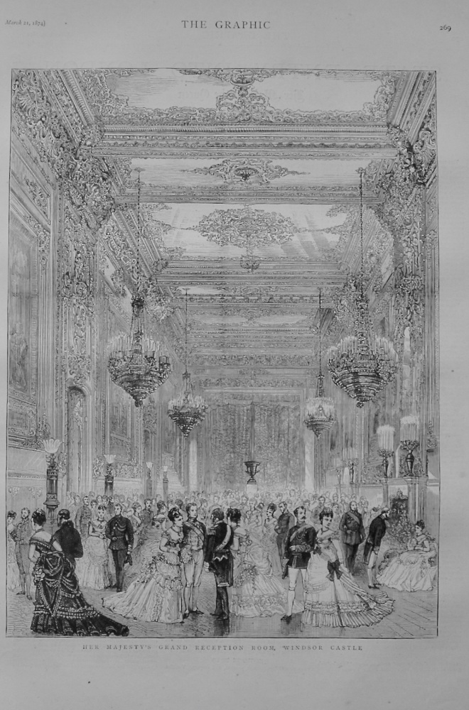 He Majesty's Grand Reception Room at Windsor Castle - 1874