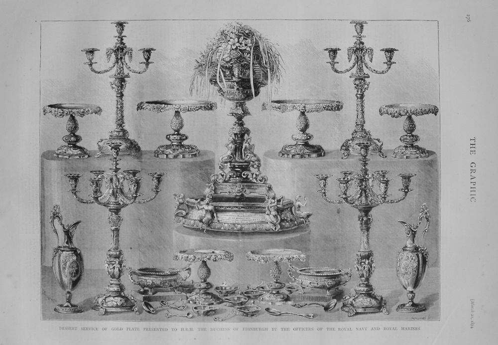 Dessert Service of Gold Plate for H.R.H. Duchess of Edinburgh - 1874
