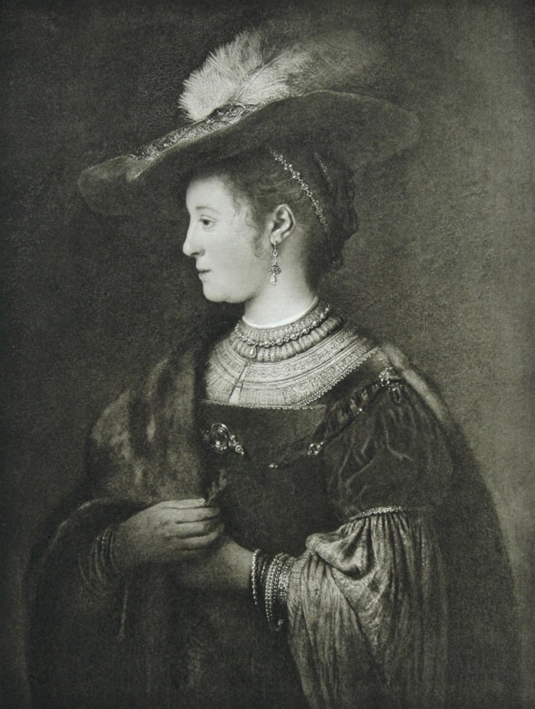 "Portrait of Saskia Van Uylenborch" - Photogravure - 1903