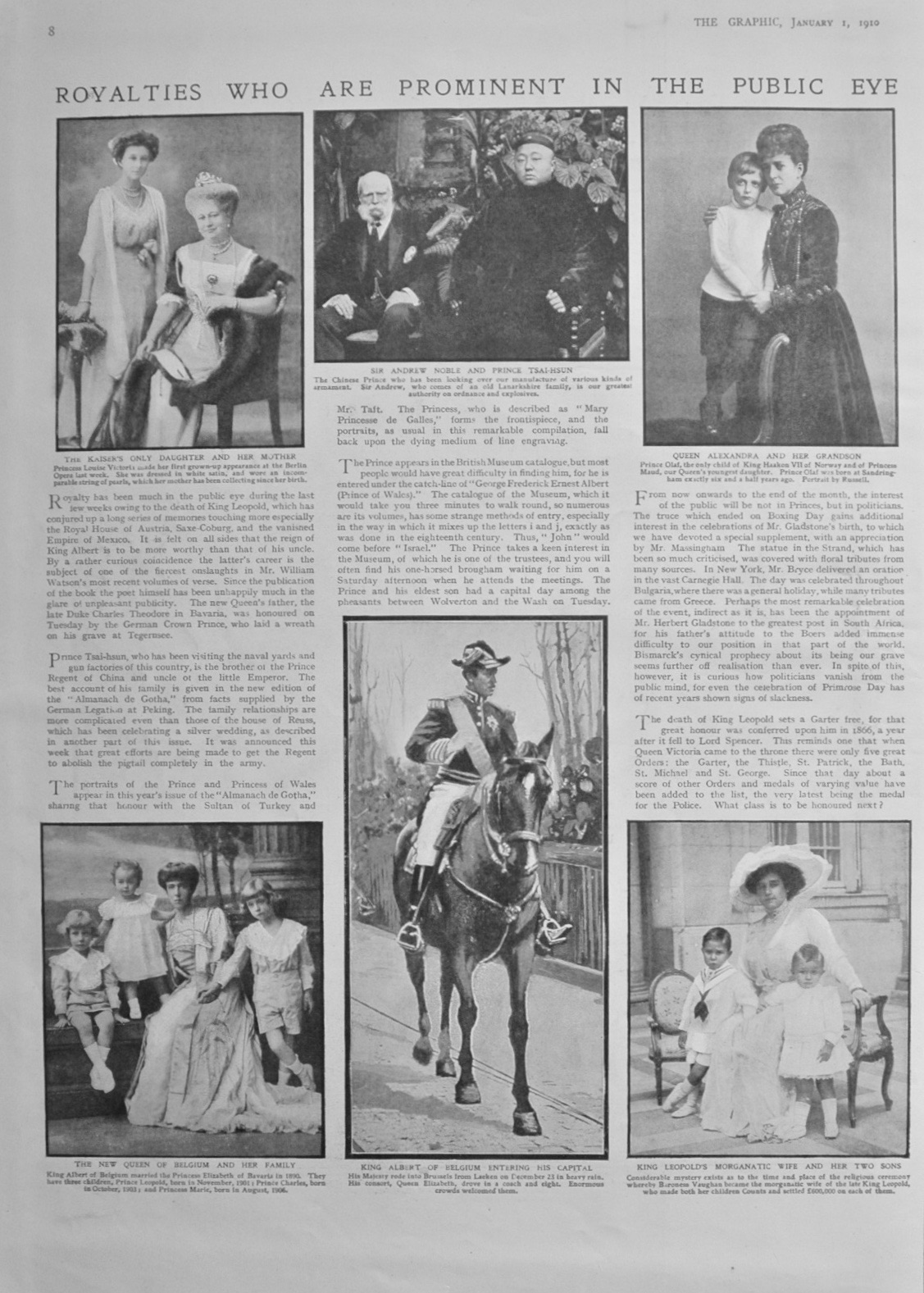 Royalties who are prominent in the public eye - 1910