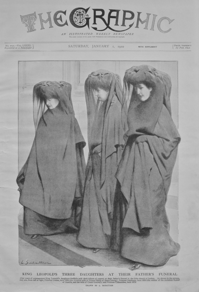 King Leopold's Three Daughters at his Funeral - 1910