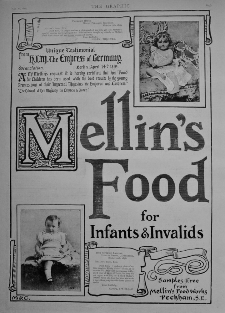 Mellin's Food Advert - 1897