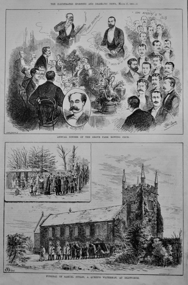 Funeral of Samuel Styles, a Queen's Waterman, at Isleworth.  1883.