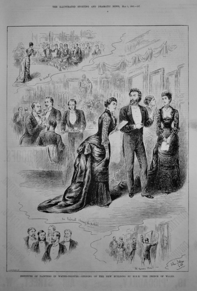 Institute of Painters in Water-Colours.- Opening of the New Building by H.R.H. The Prince of Wales.  1883.