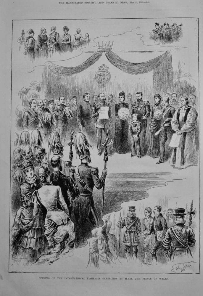 Opening of the International Fisheries Exhibition by H.R.H. The Prince of Wales.  1883.