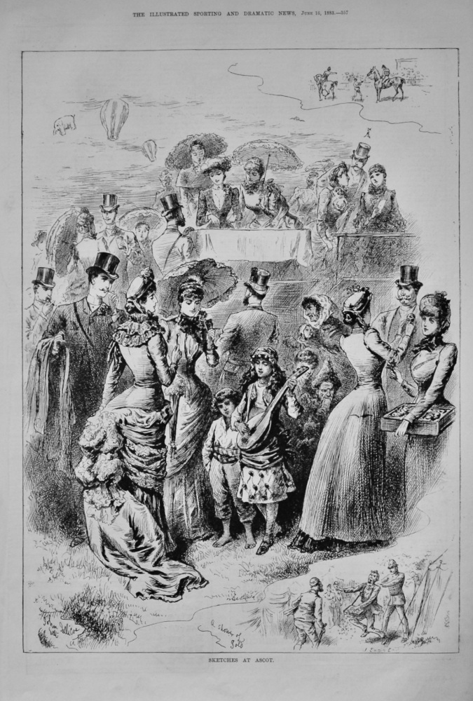 Sketches at Ascot.  1883.