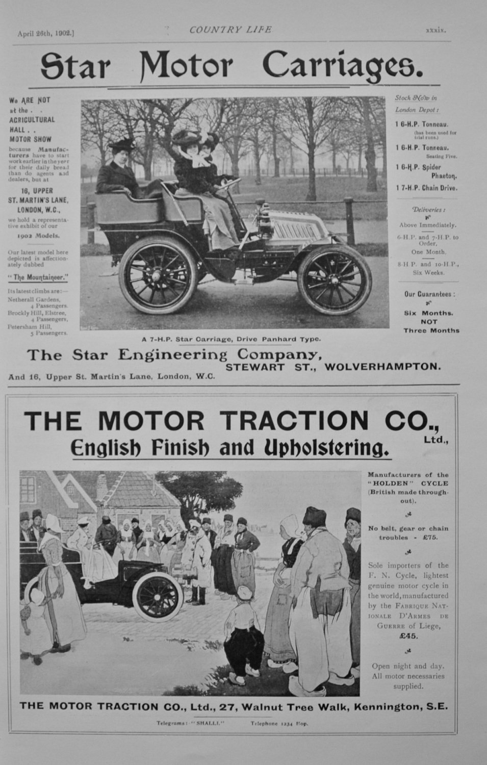 Motor Adverts - 1902