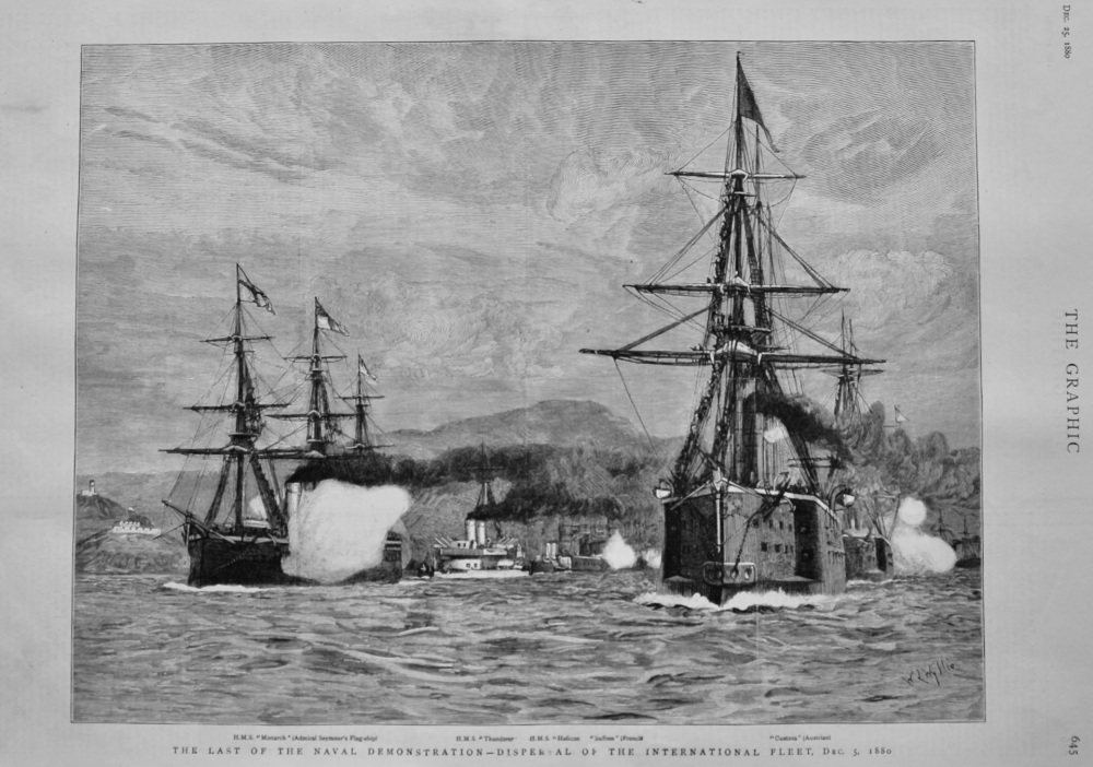 The Last of the Naval Demonstration - Dispersal of the International Fleet, Dec. 5, 1880.