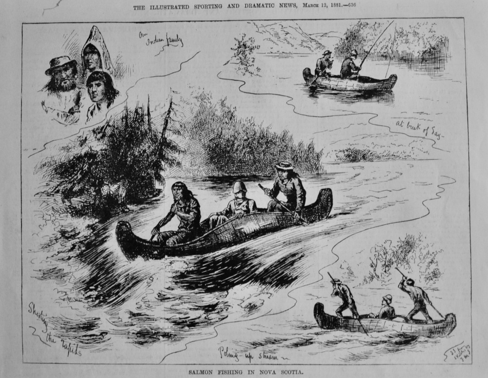 Salmon Fishing in Nova Scotia.  1881.