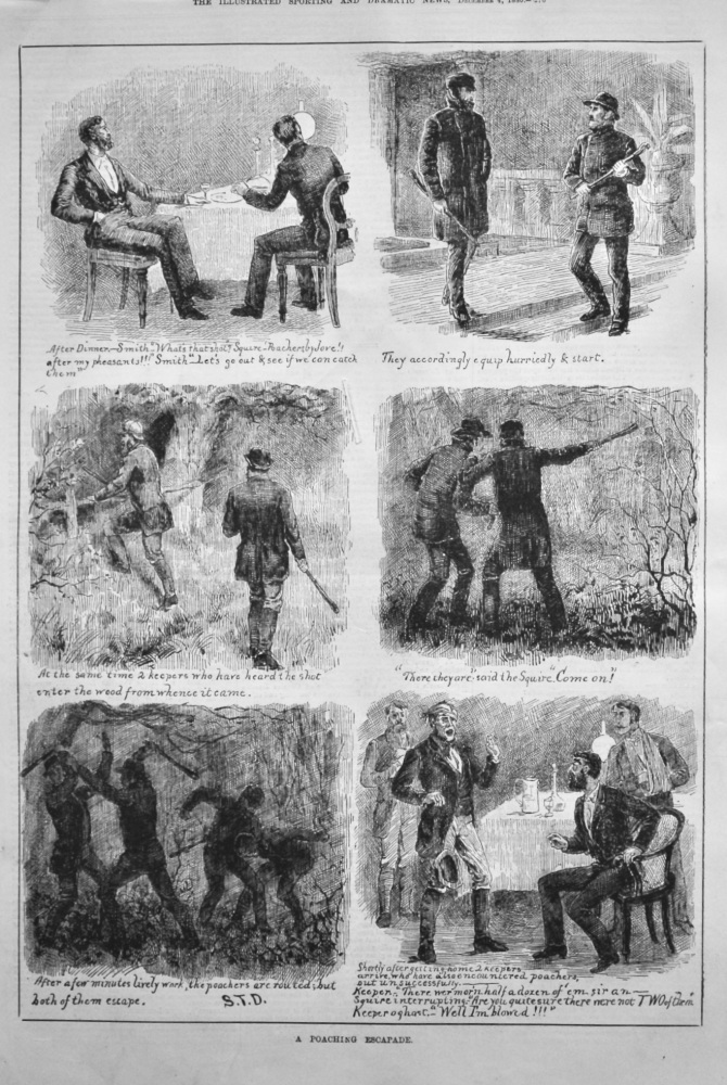 A Poaching Escapade.  1880.