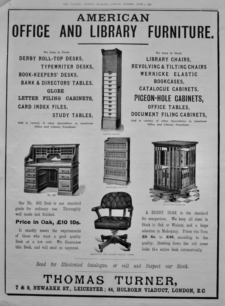 Thomas Turner. (American Office and Library Furniture)  1897.
