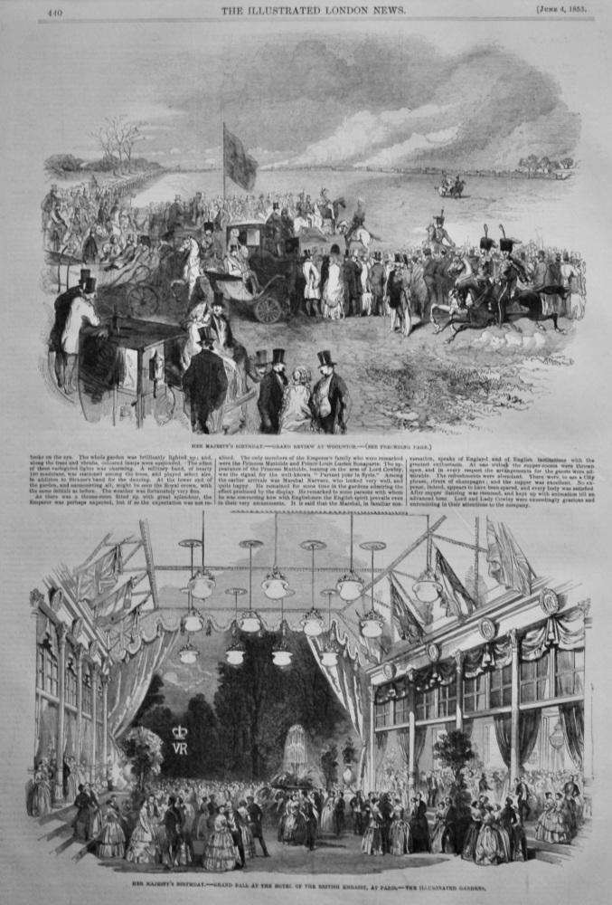 Grand Ball at the British Embassy at Paris. (Queen's Birthday).  1853