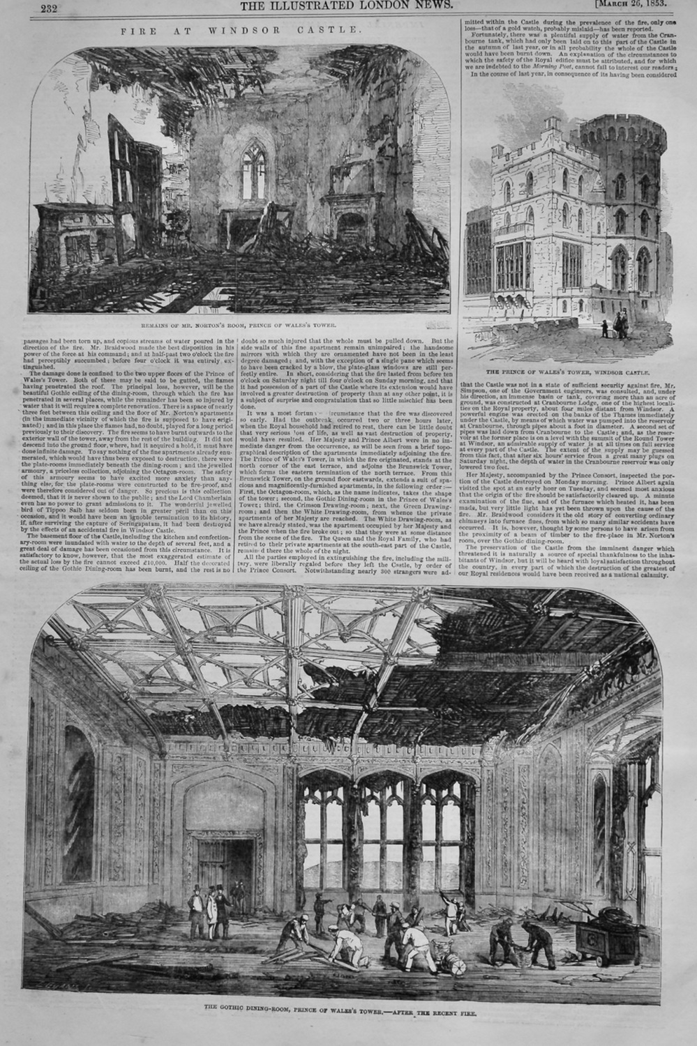 Fire at Windsor Castle.  1853.