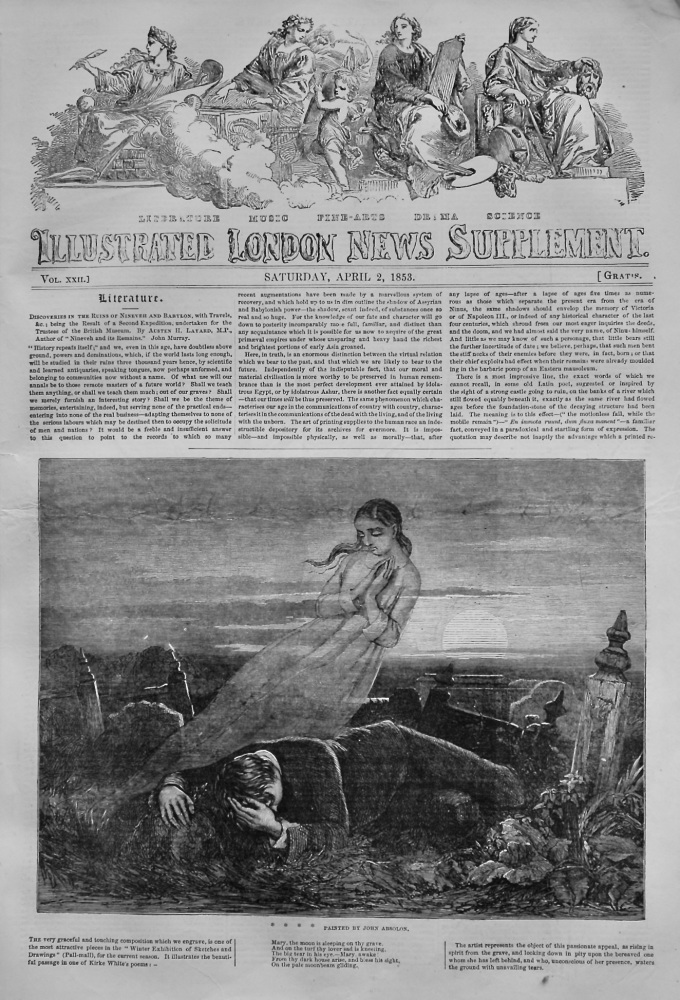 Illustrated london News, (Supplement)  April 2nd, 1853.