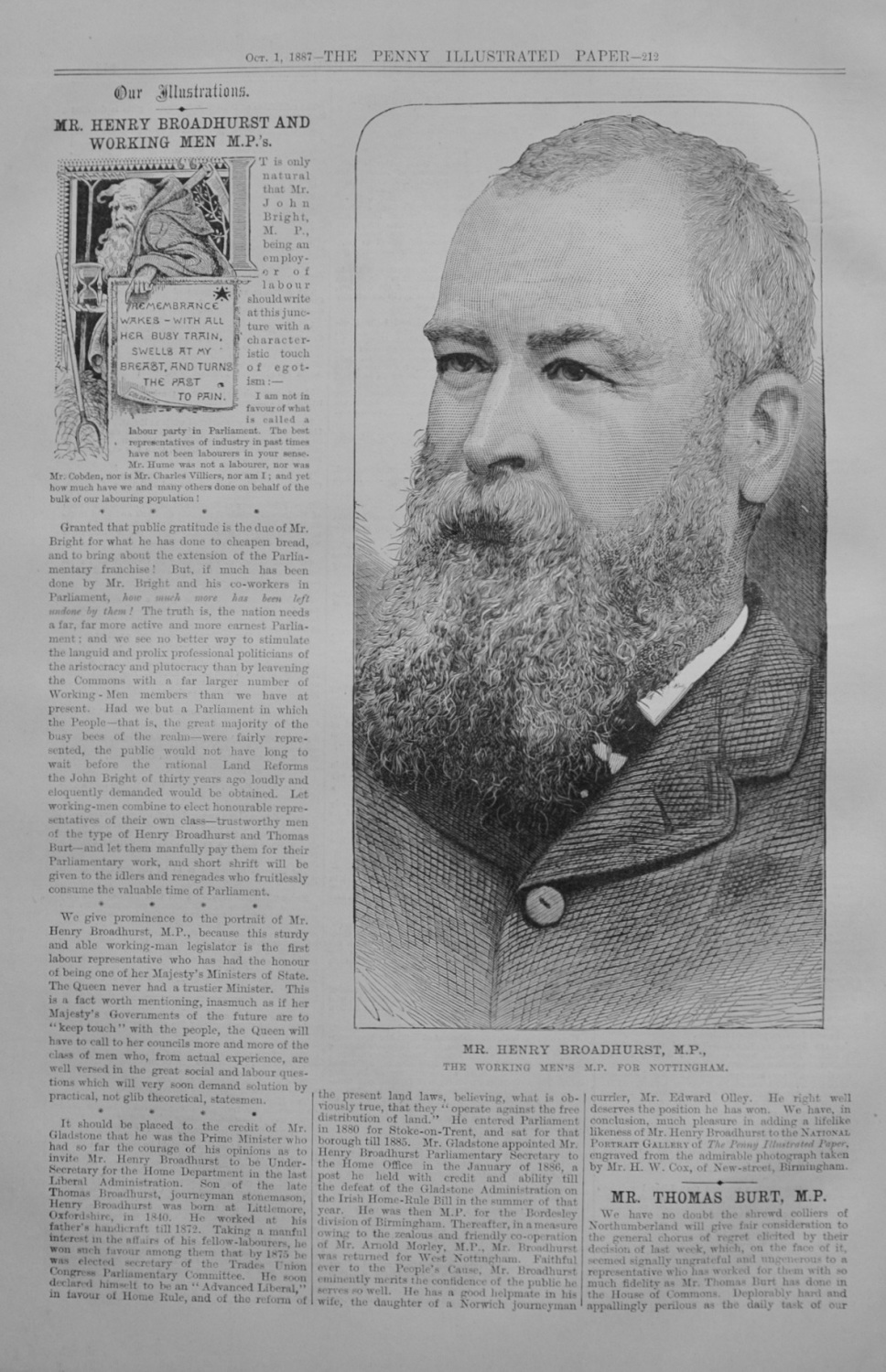 Mr Henry Broadhurst and Working Men M.P.'s - 1887