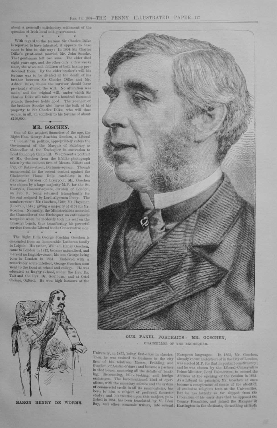 Mr Goschen - Chancellor of the Exchequer - 1887