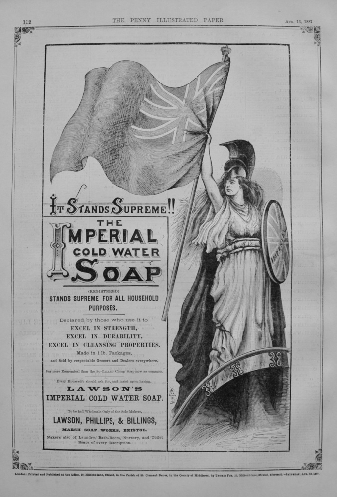 The Imperial Cold Water Soap Advert - 1887