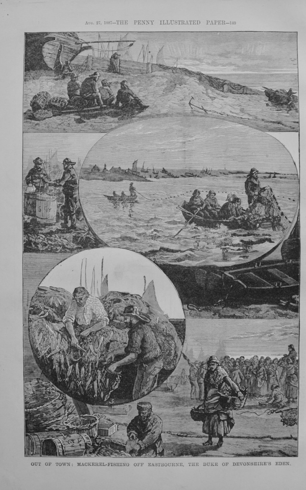 Mackerel-Fishing off Eastbourne - 1887