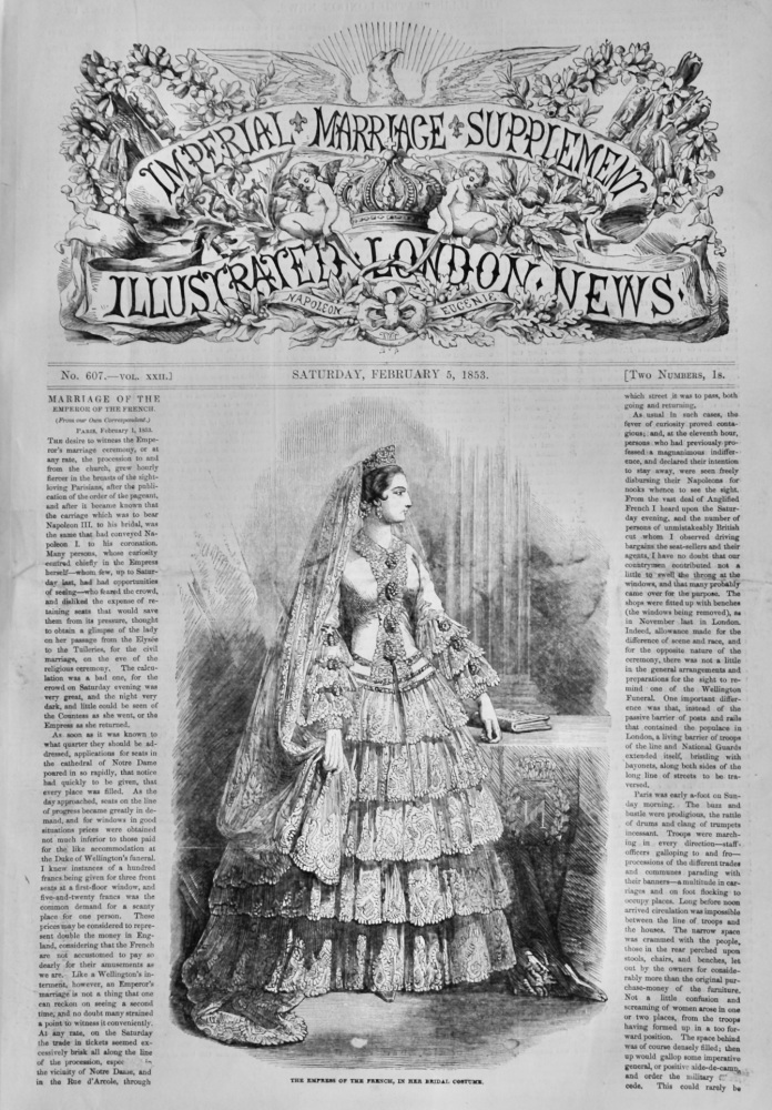 Illustrated London News : Imperial Marriage Supplement.  Feb 5th 1853.