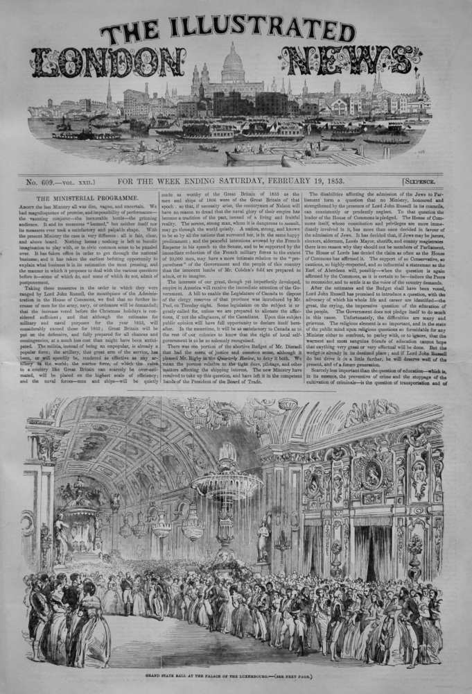 Illustrated London News, February 19th, 1853.