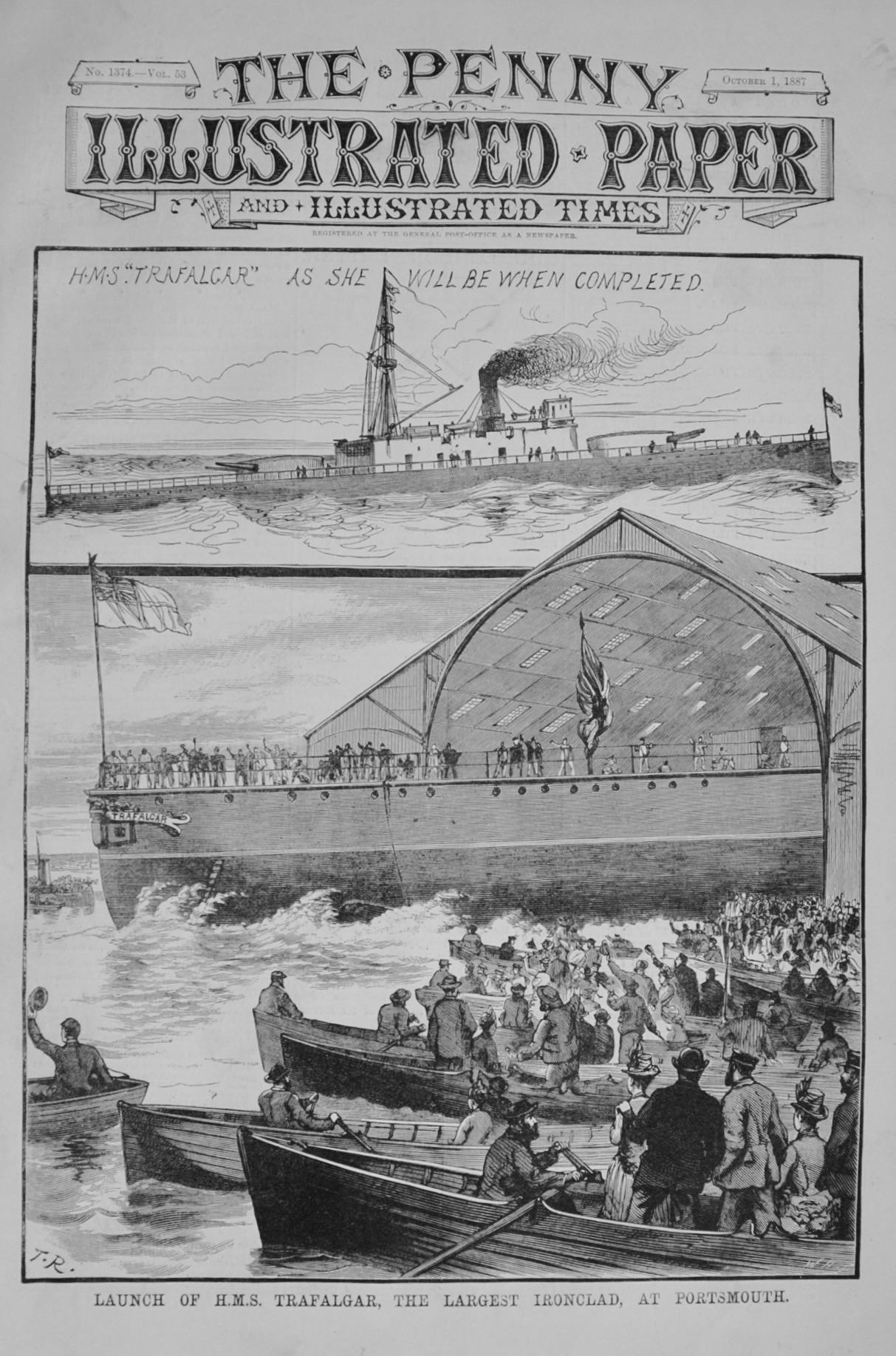 Launch of H.M.S. Trafalgar 1887