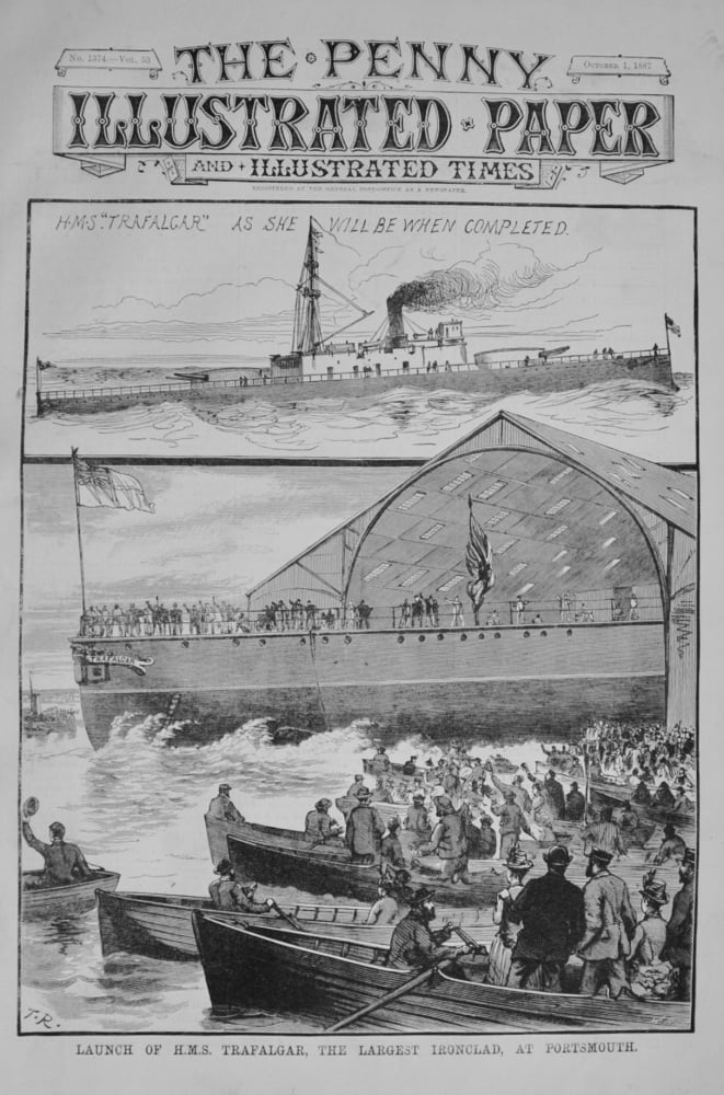 Launch of H.M.S. Trafalgar - 1887