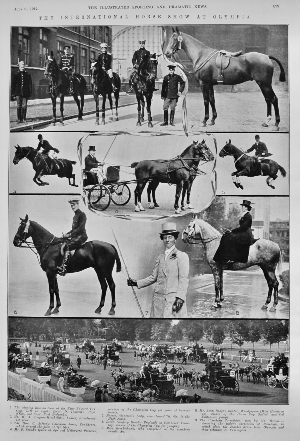 The International Horse Show at Olympia.  1912.