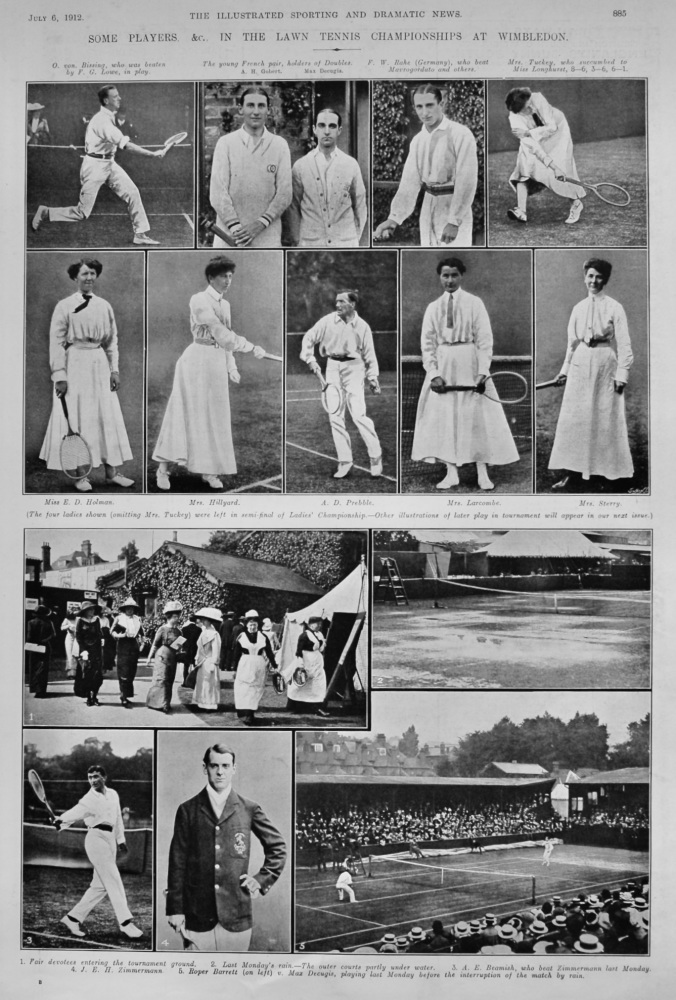 Some Players &c., In the Lawn Tennis Championships at Wimbledon.  1912.