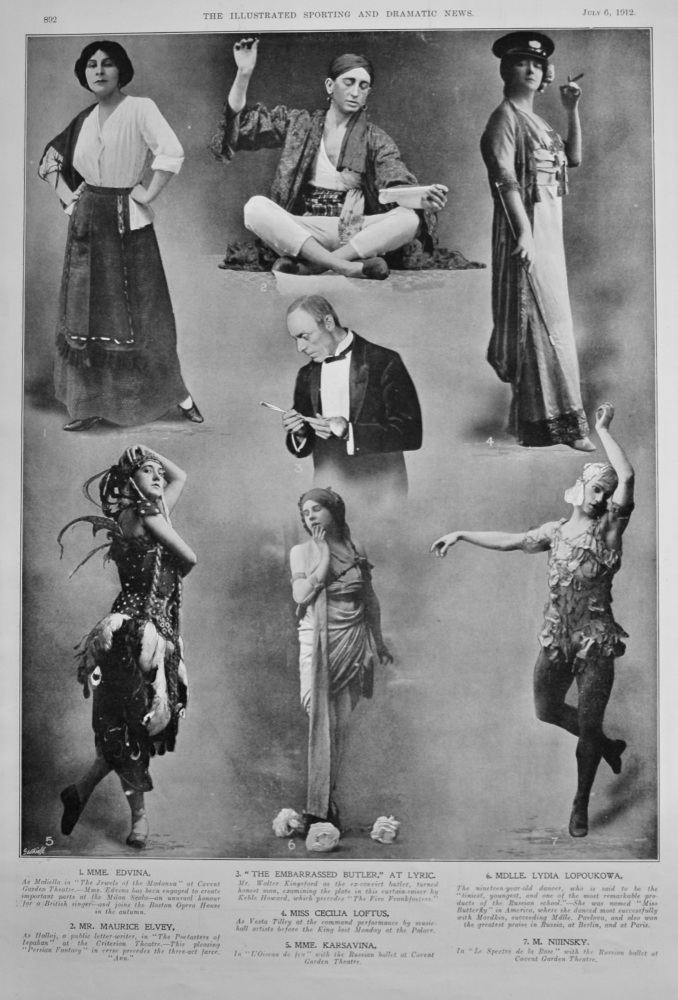 Actors and Actresses of 1912.