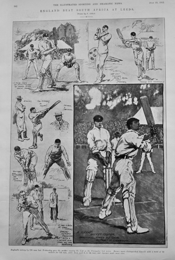England Beat South Africa at Leeds.  1912.