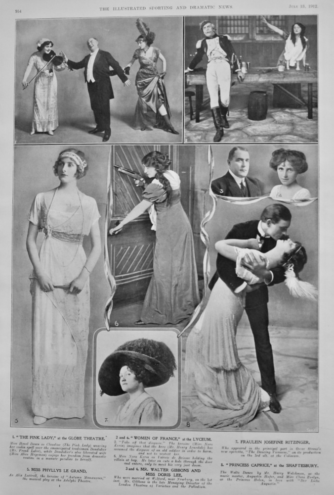 Actors and Actresses on the Stage July 1912.