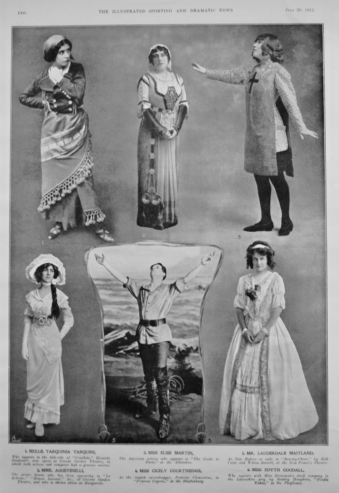 Actors and Actresses from the Stage, July 1912.