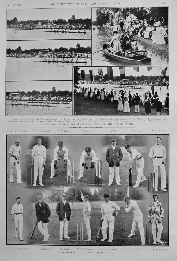 Some Members of the Kent Cricket Team 1912.